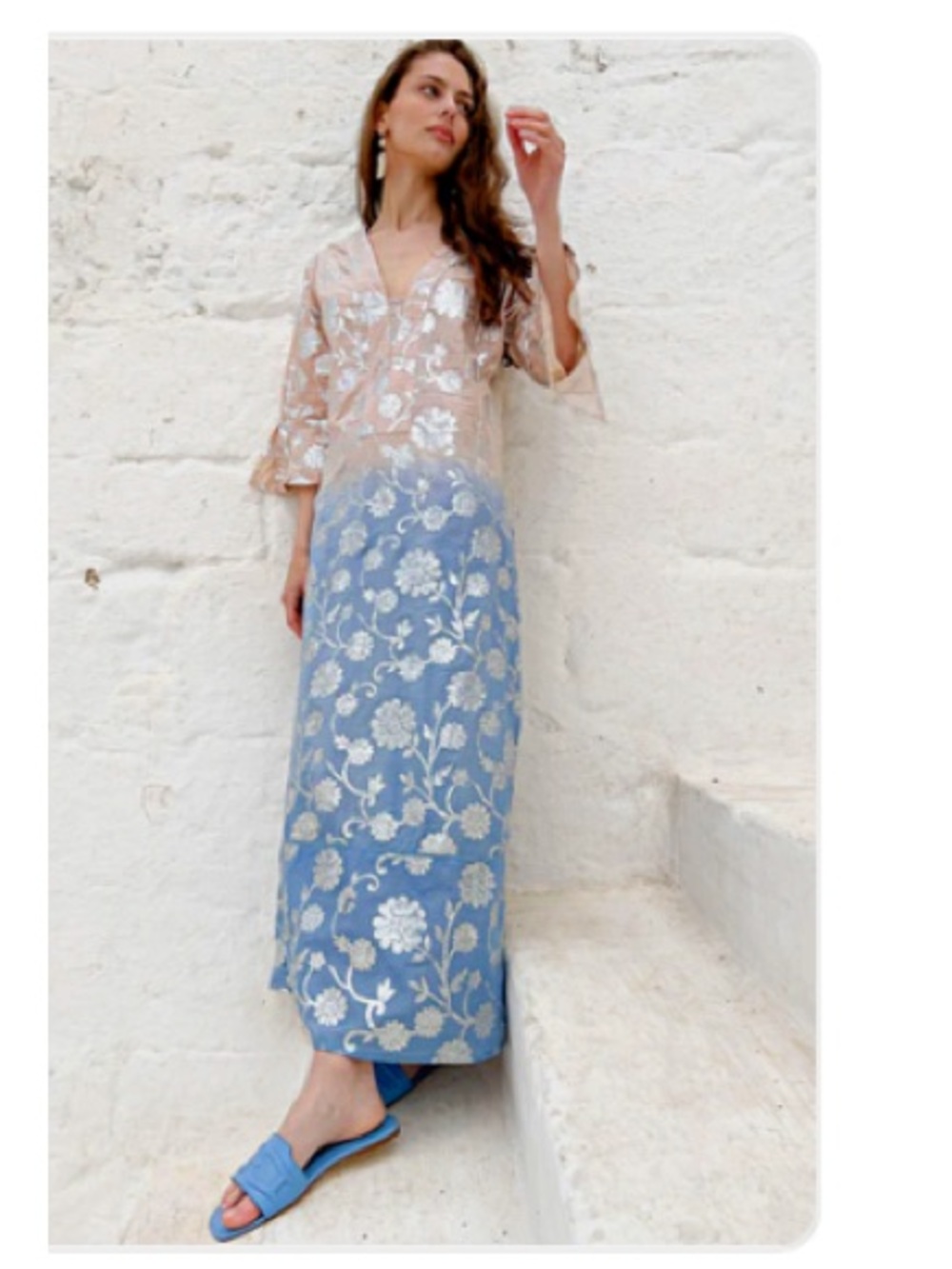 Debbie Katz Delfi Maxi Caftan Dress M Medium New